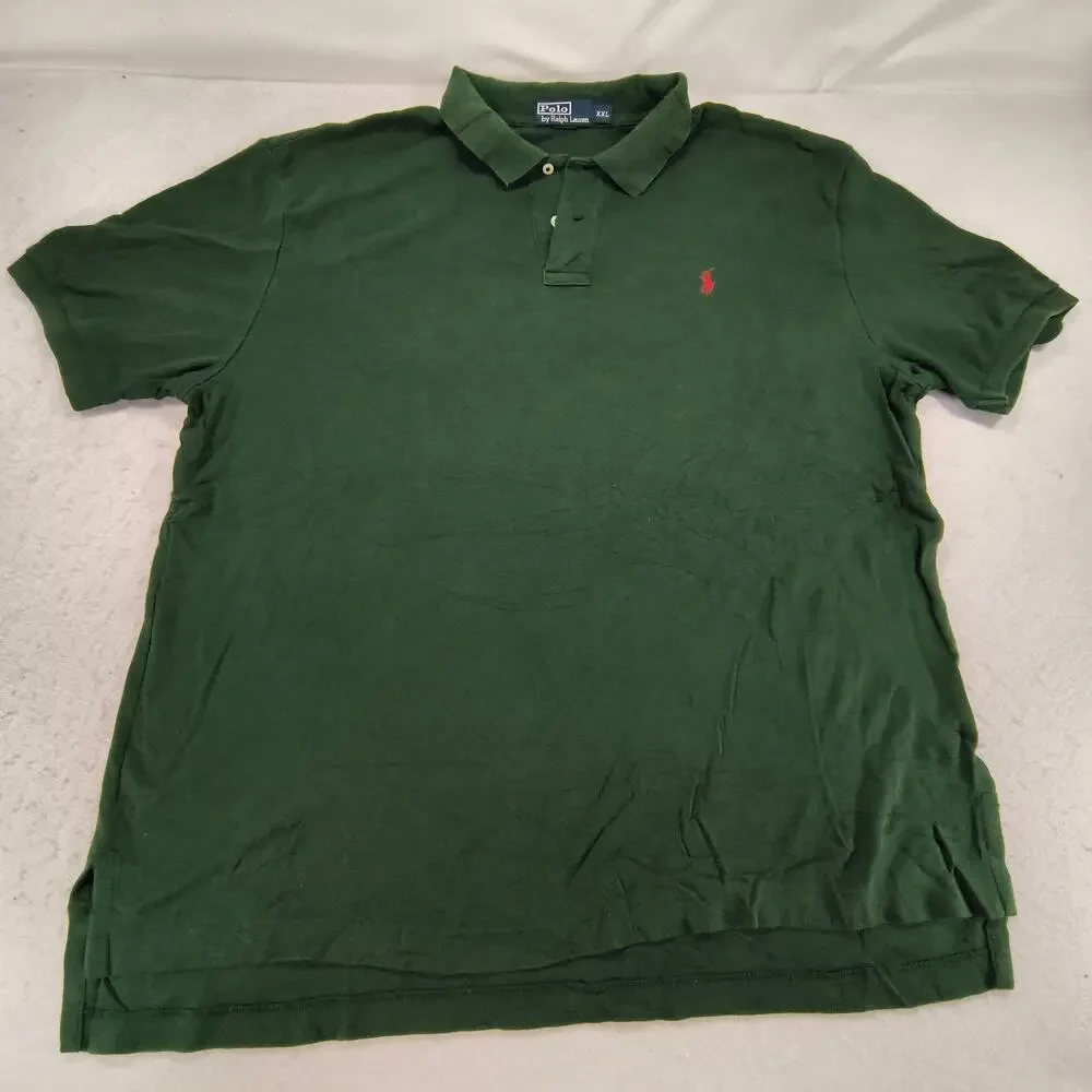 Polo by Ralph Lauren Short Sleeve Collared Polo Shirt Mens Size 2XL Green Red